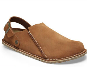 Birkenstock Lutry Premium Suede Leather Clogs Mules Shoes Mink 38 Women's 7-7.5